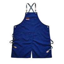 Simple and fashionable thin canvas apron catering new floral milk tea shop tooling tamsiai mėlyna spalva