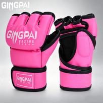 Jingpai Adult Half-Finger Boxing MMA Sparring Gloves M rožinė