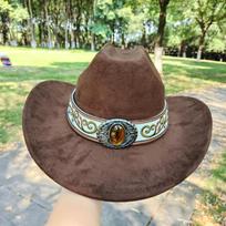 vintage belt Cowboy hat knight hat entic Western Cowboy hat hard sun protect solid cowgirl hat small curved eaves light hat Adult 56-58CM