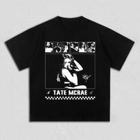 Tate McRae Retro Tour Collage Graphic T-Shirt Men Women Casual Cotton Pop Singer Streetwear Fan Merch Top S įvairiaspalvis