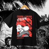 Jujutsu Kaisen Itadori Sukuna Anime T-Shirt Men's Graphic Streetwear Tee Casual Apparel for Jujutsu Kaisen Fans S įvairiaspalvis