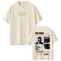 Reperio Don Omar albumo marškinėliai vyrams ir moterims Mados marškinėliai trumpomis rankovėmis Laisvi Kasdieniai Medvilniniai Hip-hop marškinėliai Streetwear S įvairiaspalvis