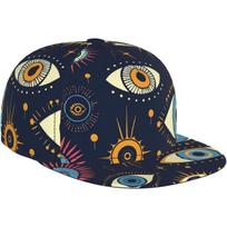 Beisbolo kepuraitė vyrams, moterims, akių simboliai, unikali, vintažinė, tamsiai mėlyna, tiesiu snapeliu, snapback, hip hop, reguliuojama, žemo profilio, tėčio kepuraitė One Size