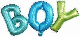 Balon Foliowy Boy Niebieski Baby Shower 80X30Cm