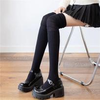 New Solid Color Thigh High Stockings Women Trendy Casual Over The Knee Female Long Socks Thermal Warm Cotton Tall Tube Leggings One Size