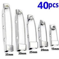 40/80PCS Brooch Clasp Pin Backs Safety Clasp Bar Pins Metal Pin Backs Name Tag Pin Clips Jewelry Pins for Badge Wedding Corsage Length 20mm