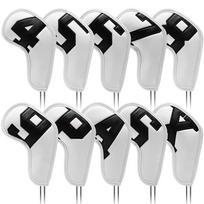 Men and Women 4-9 ASPX Golf Iron Covers Golf Club Head Covers Golf Wedge Cover Protective Cover White