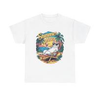 Summer Vibes Graphic Unisex T-Shirt Funny Cat Drinking Unisex Heavy Cotton Tee XXXL