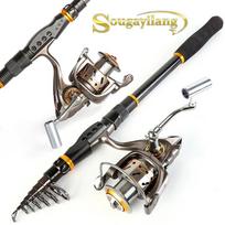 Teleskopinis meškerės kotas 13BB visiškai metalinis spiningo ritės meškerės ir ritės rinkinys Bass Fishing 1.8M Rod&Reel 1000
