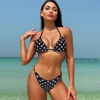 Women Halter Brazilian Bikinis Set Sexy Thong Swimsuit Triangle Swimwear Beach Wear Bathing Suit Lace Up Backless S