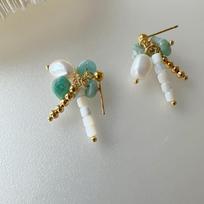 Capturing Romantic Original Language Series Turquoise Earrings with A Faint Forest Sense and Fashionable Earrings