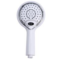 Automatinė LED šviesos dušo galvutė 3 spalvų LED rankinis vonios purkštuvas Skaitmeninis temperatūros indikatorius Vandens taupymo dušo purškimo galvutė white