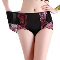 High Waist Panties Women Plus Size Underwear Female Oversized Lingerie Fashion Lace Modal Briefs XL juoda