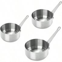 3 vnt / rinkinys Nerūdijančio plieno padažo puodelis su rankena prieskonių indas Hot Pot panirimo dubenėlis padažo puodelis sušių acto sojų lėkštė konteineris užkandžių padėklas 3pcs sidabras