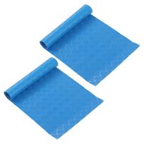 2Pcs Swimming Pool Ladder Mat Rubber Protective Floor Step Pad 60x24x0.1cm Set Kit blue