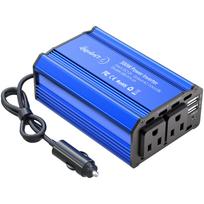 LST Inverteris, 300 W, Cigarečių degiklio lizdas, Elektros lizdas, Greitas įkrovimas, Automobilinis inverteris, Konvertuoja nuolatinę srovę mėlyna