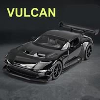 LYZRC Naujas 1:32 Aston Martin VULCAN sportinio automobilio modelis, metalo lydinio, su garsu ir šviesa, atsukamas mechanizmas, kolekcinis, vaikų žaislas, dovanos juoda