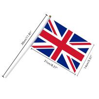 100Pcs Union Jack Mini Flags Hand Held Stick Flags Small British Flags UK Flags Party Decorations