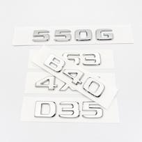 Chrome Silver Letters 550G 4X4 850 550 D35 B40 D6S B63 Emblem for Mercedes Benz Brabus G Car Fender Trunk Rear W464 Logo Sticker Chrome Silver