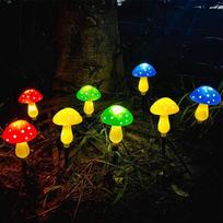Led lauko saulės šviestuvai grybo formos šviečianti styginė lempa vejos sodo kiemo gatvės dekoravimui