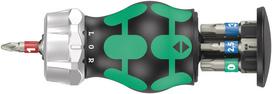 WERA 004185 Bella Ratchet Function HEX TORX Stubby Driver with 7 Stainless Steel Bits One size