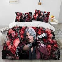 D-Devil May Cry DMC Žaidimo Žaidėjo Antklodės Lovos Patalynės Komplektas, Antklodės Užvalkalas Lovos Komplektas Antklodės Užvalkalas Pagalvės Užvalkalas, Karališkojo Karalienės Dydžio Lovos Patalynės Komplektas Vaikams 70x133cm 3pcs