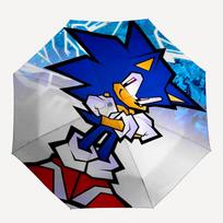 1pc Sonic the Hedgehog, Sonic Art Automatic Folding Umbrella - Compact 8-Rib Design, Durable Plastic & Iron, Daily Use F104004