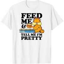 Garfield - Feed Me Lasagna And Tell Me I'm Pretty T-Shirt S balta