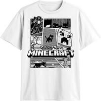 Minecraft Manga Stories Creeper Adult T-Shirt S balta