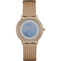 GUESS Willow Blue Rose Gold Stainless Steel Metal Ladies Quartz W0836L1 rožinio aukso spalvos