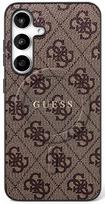 GUESS dėklas SAMSUNG S25 FE, suderinamas su MagSafe GUHMS25FEG4GFRW (Ring Classic Logo) rudas