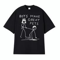 Boys Make Great Pets Doodle Funny Graphic T Shirts Men Women Harajuku Fashion Vintage T-shirt Summer Short Sleeve Cotton T Shirt S juoda