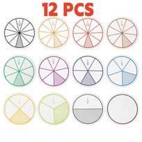 12pcs Math Fractions Circles Toy Set Plastic Numbered Educational Math Chips 8cm Diameter for Learning And Wholesaling