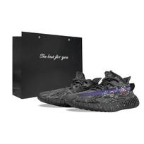 Adidas Originals Yeezy Boost 350 V2 Abrasion Resistant Abrasion Resistant Low top Casual Shoes Unisex Black Purple ID4811(Team373-BOX) 36