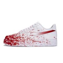 Nike Air Force 1 Slip Resistant Abrasion Resistant Low top Skateboard Shoes Men's White Red CW2288-111(Team171-) 36.5