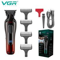 VGR V-998 Professional Electric Clipper with Gradually Changing Color Metal Body Hair Trimmer 6500 RPM Household Hair Clipper Home Razor Shaver žalia