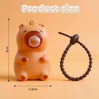 Cute Capybara Bubble Spitting Squishy Keychain Decompression Toys Doll Schoolbag Car Pendant Bag Accessory Stress Relief Gifts