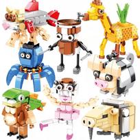 Italian Brainrot Tung Tung Tung Sahur Animals Building Blocks Tralalelo Tralala SharkBricks Toy Gift for Kids Children