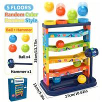 5-Layer Colorful Track Slide Rolling Ball Ramp Toy Set, Early Education Puzzle Tapping Toy,  Montessori Toy,birthday Gift