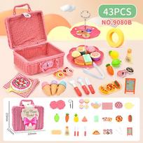 Picnic Food Kitchen Toys Girl Tea Set Party Games Pretend Play House Simulation Dessert Snack Coffee Afternoon Tea Set Toys Kids