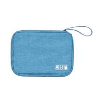 Multi-Functional Travel Electronics Organizer Bag Portable Cable Storage Case with Multiple Compartments and Zipper Closure for Accessories one size mėlyna