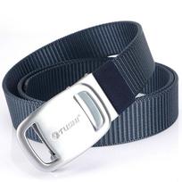 3.5 Toothless Auto Buckle Leather Belt, Nylon Canvas, Casual Outdoor, Breathable Waist Belt 120cm