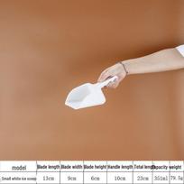 Food-Grade Thickened White Plastic Ice Scoop for Milk Tea Shops, Ice Makers, and Supermarket Dry Goods