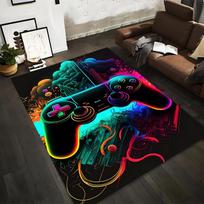 Gaming Controller Neon Art Carpet - Colorful Gamer Room Decor Suitable for use as an anti-slip for living room bedroom sofas 40x60cm( 15x23in )