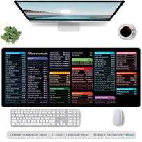 Large Custom English Shortcut Anti-Slip Mouse Pad for Desks 300x600x2mm