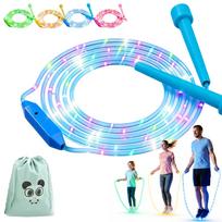 LED Light Up Jump Rope for Kids, Adjustable Glowing Kids Skipping Rope for Boys and Girls,9.2in Length Colorful Luminous Jumping for Fitness Basic mėlyna