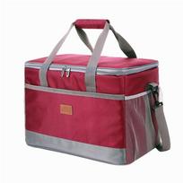 Large Capacity Thermal Lunch Box Bag 900d Frosted Oxford Cloth High Thickness Pearl Cotton Lining WineRed