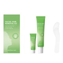 Facial Hair Removal Kit with Hair Removal Cream Soothing Cream and Hair Removal Spatula Plant Derived Formula Gentle Hair Care for Smooth Skin one size balta