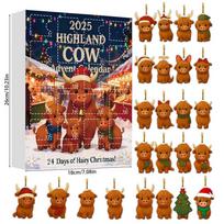 Christmas Blind Box Highland Cattle Series Acrylic Holiday Decorations For Festive Tree Ornaments And Gifts StyleA