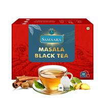 Samaara Masala 100 Tea Bags | Flavoured CTC Assam Black Leaf Tea | Chai Patti Powder | 200gm Box